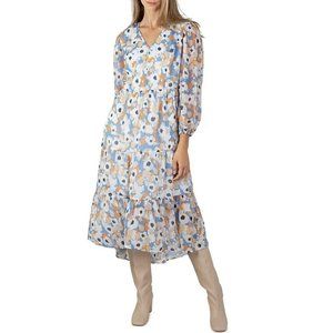 Joie Maxi Dress Sz M Limited Edition Floral Fields Long Sleeve Tiered NWT